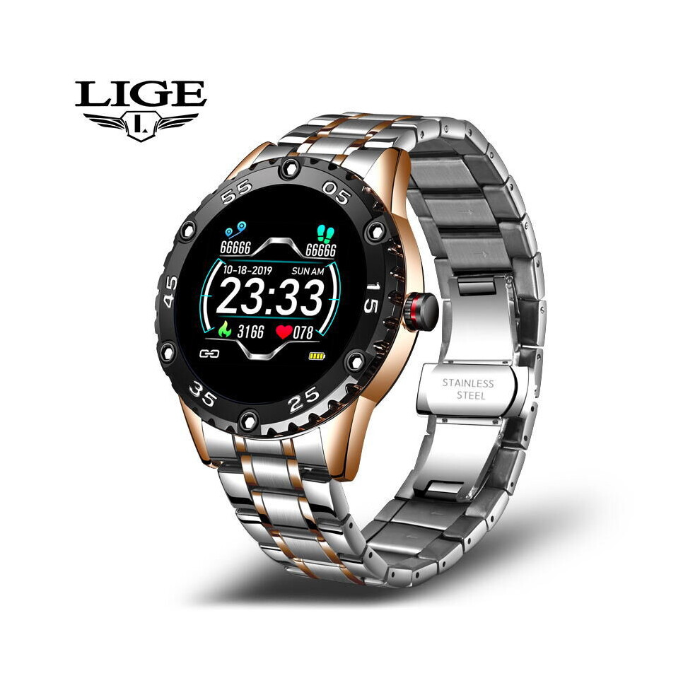 Lige Mens Wrist Multi-Function Watch Pedometer Blood Pressure And Heart Rate Monitoring Smart Watch Sports Male Smartwatches Multicoloured 885653191431