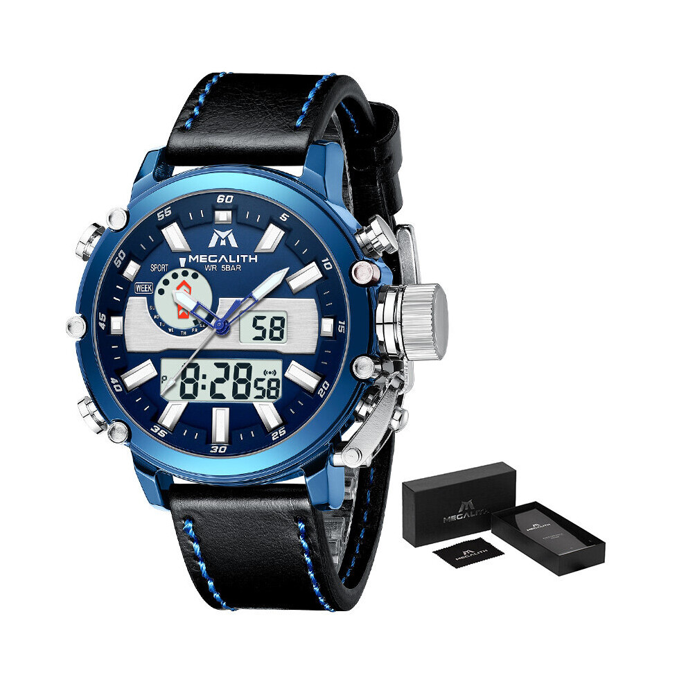 Mens Digital Watches Sport Military Watch Led Backlight Analog Quartz Multifunction Watch With Alarm Stopwatch Calendar Multicoloured
