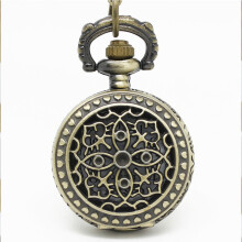 10pcs/lot SteamPunk heavy metaL4 eyes FLIP Pocket Watch Necklace pendant kids Clock learning