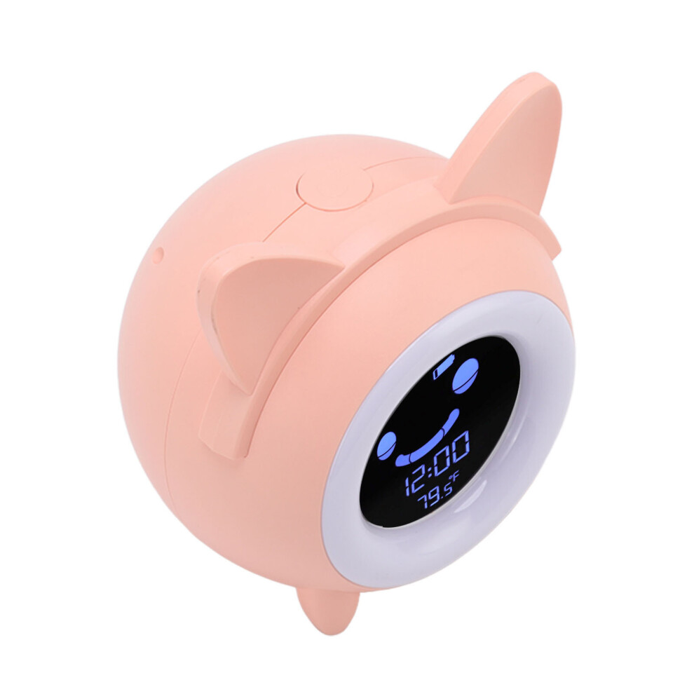 Cartoon Cat Mini Alarm Clock Easy To Read Children Alarm Clock Fun Expressions DC 5V Power Supply Safety Lock Snooze Function