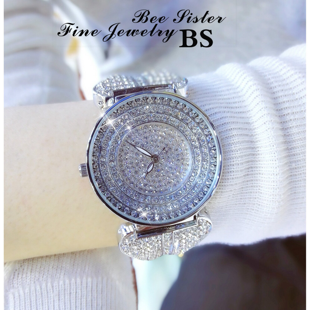 Full Diamond Womens Watch Crystal Ladies Bracelet Wrist Watches Clock relojes Quartz ladies watches for women 108535-image-OPC-PBWRRW8-NEW