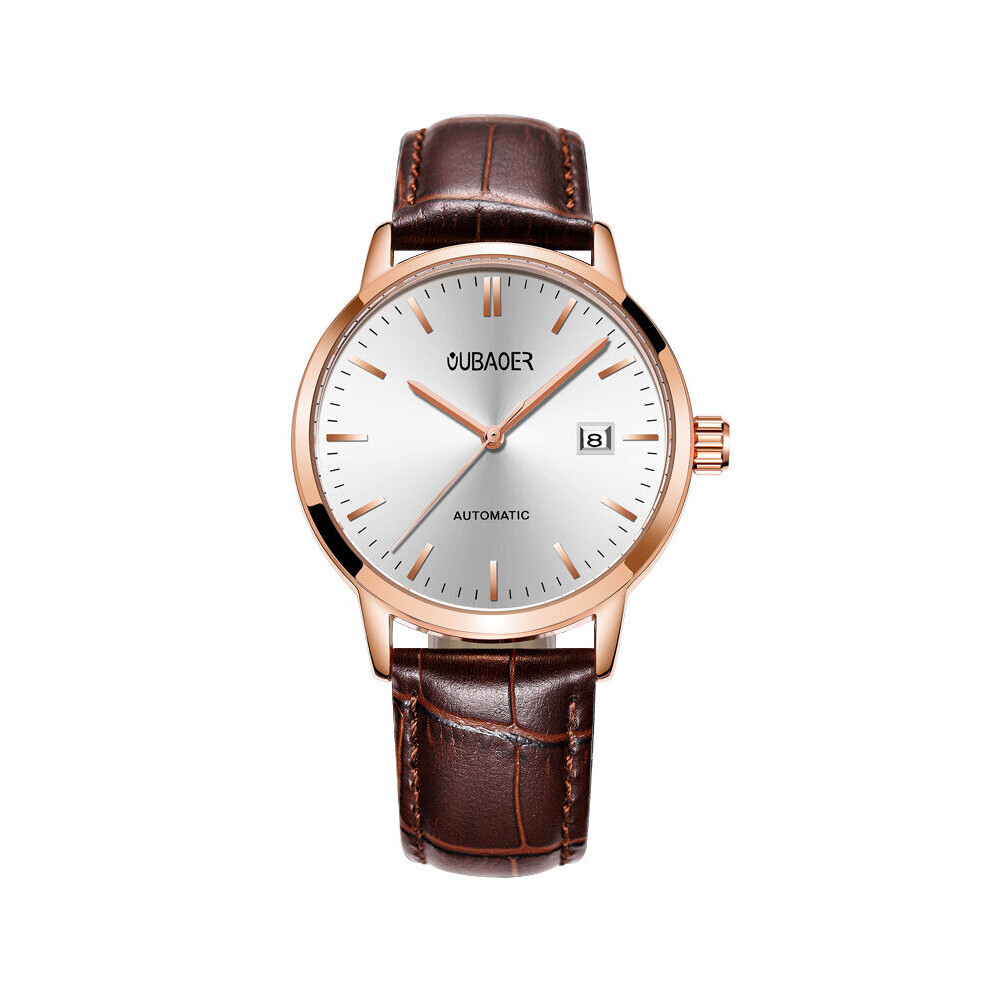 Mens Watches Leather Business Automatic Watch Calendar Display Clock Waterproof Relogio Masculino Multicoloured