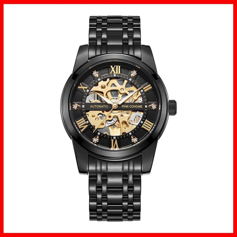 304L Steel Watches Men Hollow Dial Timepieces Mechanical Wristwatch Waterproof 5ATM Diamond Index Relogio Masculino Zegarek-image-OPC-PBWRSWC-NEW