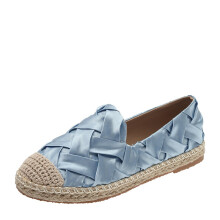 (Blue Sky blue-39) Summer Espadrilles Woman Shoes Silk Cloth Ballet Flats For Women Comfortable Breathable Spring High Women Loafers