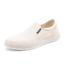 (beige AA9 Beige-42) Platform Men Loafes Classic Green Flats Fisherman Shoes Slip on Casual Shoes Breathable Canvas Footwear Male Espadrilles