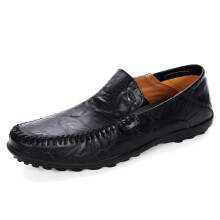 (black-8.5) mens loafers casual flat driving boat shoes leather oversized large size 47 brown comfortable home lightweight