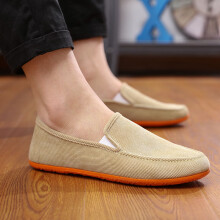 (as photo Beige-39) Mans Big Size Loafers Flats Slippers Fabric Slip-on Men Gommino Driving Shoes Summer espadrilles Soft Male Moccasins