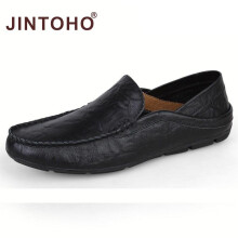 (black-7) Italian Mens Shoes Casual Summer Men Loafers Leather Moccasins Light Breathable Slip on Boat Shoes