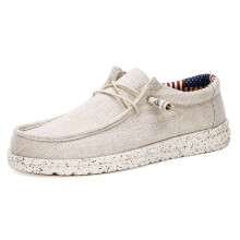 (beige 6022 Beige-42) Spring Sunmmer Classic Mens Canvas Loafers Lightweight Breathable Casual Shoes Men Big Size Slip on Boat Shoes Men Espadrilles