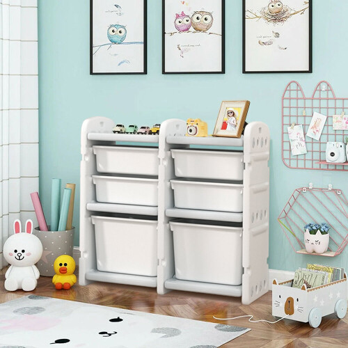 Living And Home Plastic Kids Toys Storage Cabinet Books Organizer