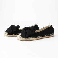 Butterflyknot Patchwork hemp round toe canvas espadrilles wowen moccasins shoes woman shallow slip on fisherman flat loafers2020