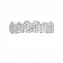 Cubic Zircon Hip Hop Fangs Teeth Grillz Top & Bottom Grills Dental Mouth Punk Teeth Caps Cosplay Party Rapper Jewelry