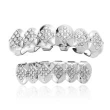 Cubic Zircon Hip Hop Fangs Teeth Grillz Mouth Punk Teeth Caps Cosplay Grills Rapper Jewelry