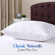 (Quilted Filled Pillow 1PC) Luxury Pillows Soft Bounce Back Memory Foam Firm