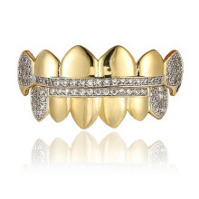 Cubic Zircon Hip Hop Fangs Teeth Grillz Top & Bottom Grills Dental Mouth Punk Teeth Caps Cosplay Party Rapper Hip Hop Jewelry
