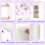 Casart Kids Vanity Set w/ Dressing Table & Chair Tri-Folding Mirror 4 Storage 6