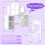 Casart Kids Vanity Set w/ Dressing Table & Chair Tri-Folding Mirror 4 Storage 2