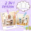 Casart Kids Vanity Set w/ Dressing Table & Chair Tri-Folding Mirror 4 Storage 4