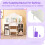 Casart Kids Vanity Set w/ Dressing Table & Chair Tri-Folding Mirror 4 Storage 7