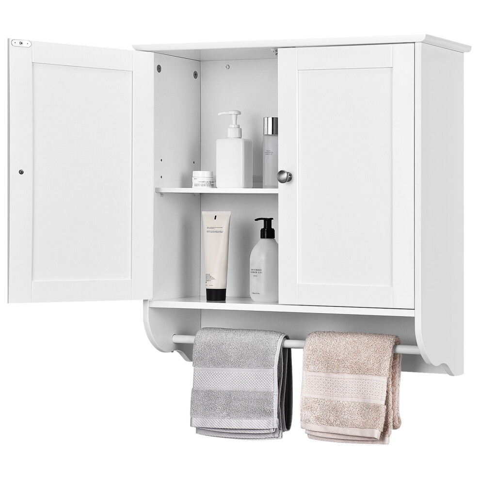 Wall Mounted Bathroom Cabinet Hanging Medicine Cabinet w/ Towel Bar