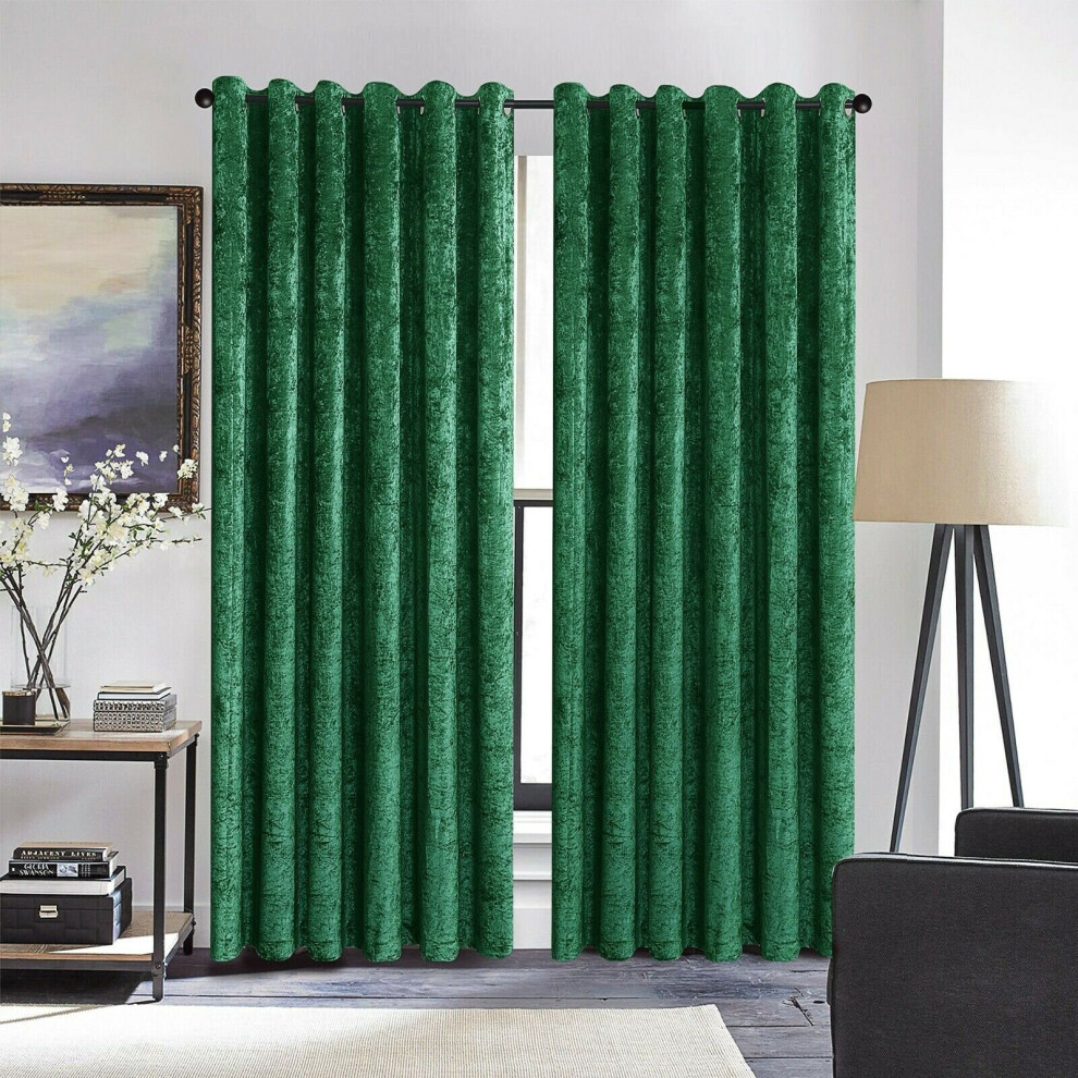 (Green Emerald, 90" x 90" (228 x 228)cm) Velvet Curtain Pair Thermal Insulated Curtains with Tie Backs