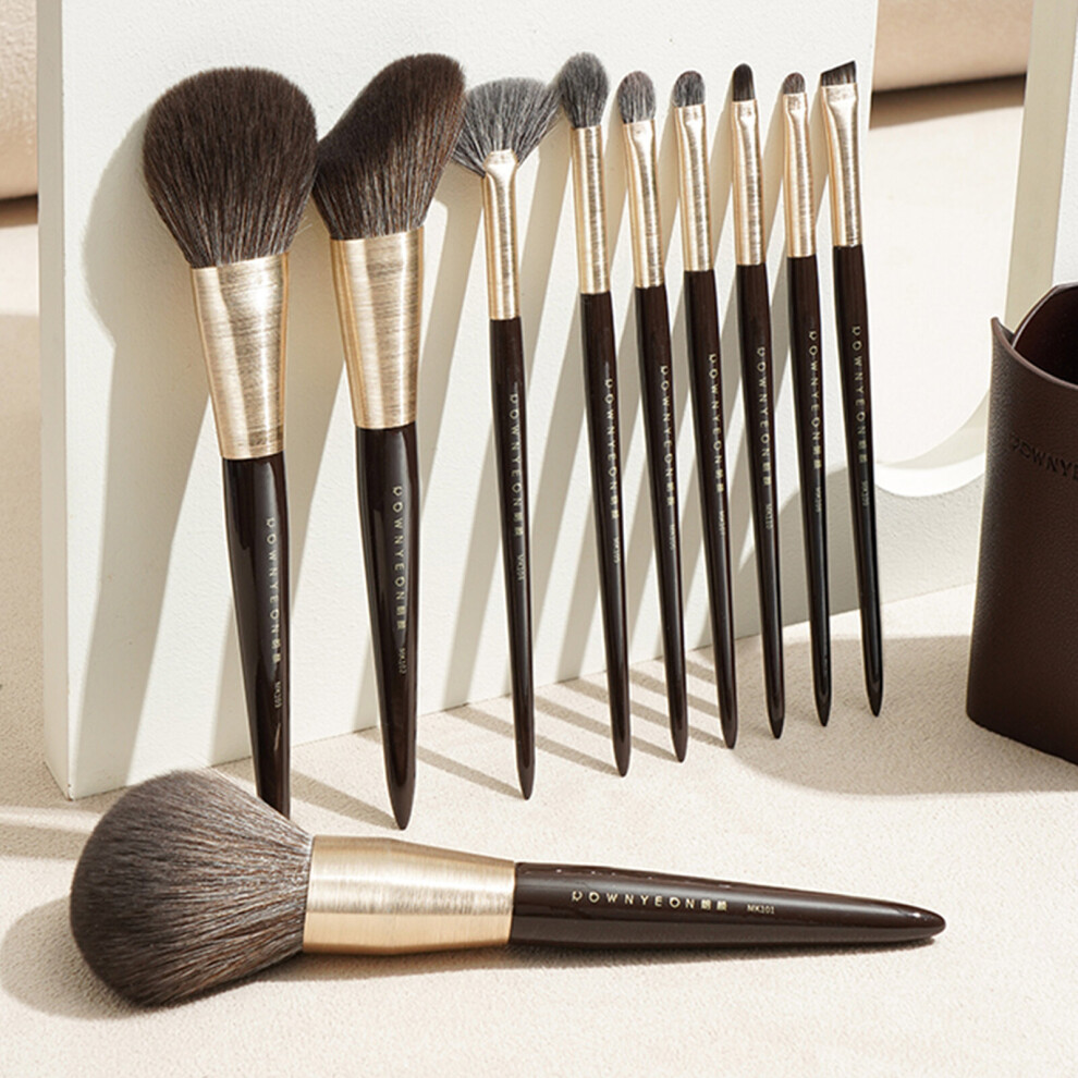 Multicoloured Makeup Brush With Storage Brush Organizer Fiber Goat Hair