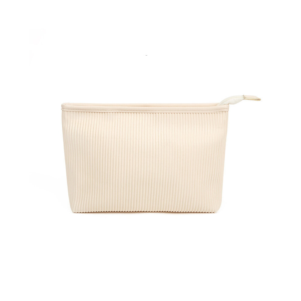 Brown 3Pcs Women Pu Plain Personal Fold Multifunctional Protable Wash Cosmetic Bag