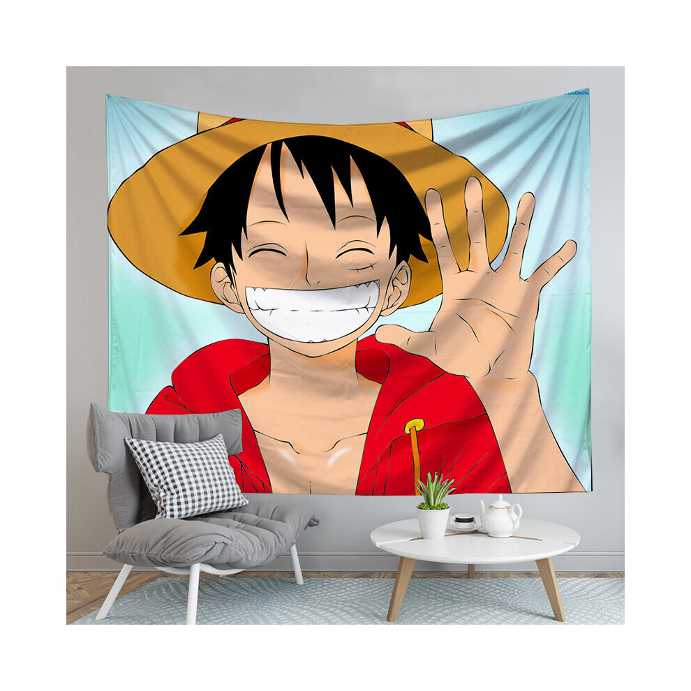 (Straw Hat, 150*130cm) One Piece Tapestry Wall Background Cloth Hanging Bedroom Cartoon Wall Decor