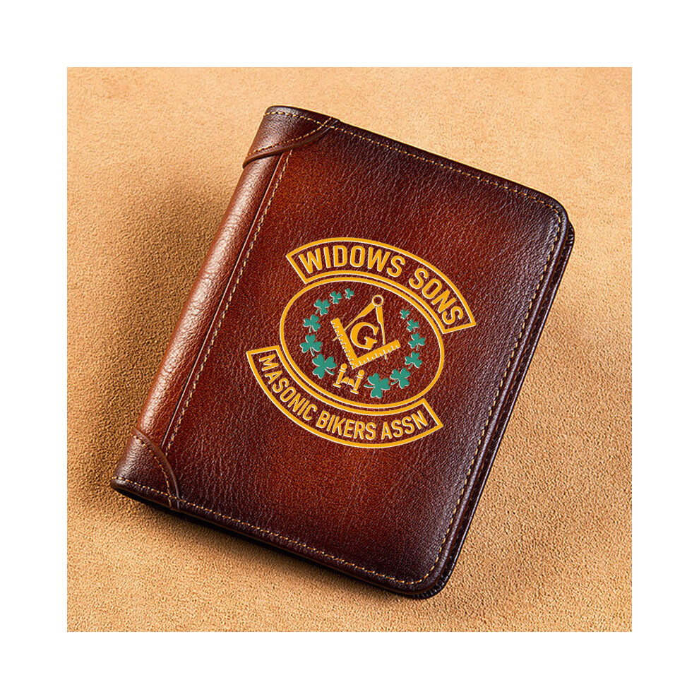 High Leather Wallet Widows Sons Masonic Bikers Assn Printing Standard Purse BK091