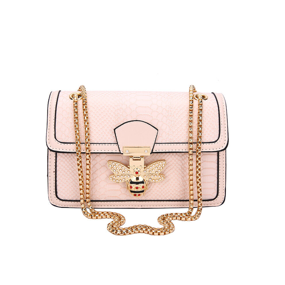Snake Leather Square Large Capacity Bee Lock Summer Chain Womens Shoulder Messenger Tote Bag Handbags For Women-image-OPC-PBWT69Q-NEW