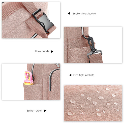 (Pink) Durable And Functional Changing Tote bag 2