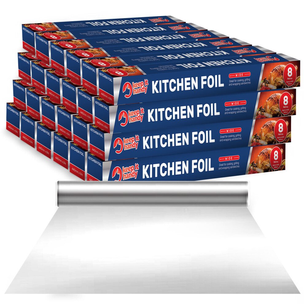 24pk Tin Foil Roll Bulk Case Pack | 192M Aluminium Kitchen Foil Roll