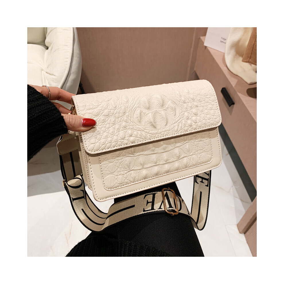 Crocodile Pattern Bags For Women PU Leather Wide Shoulder Strap Bag Ladies Cross Bag Phone Purse Party Beige-image-OPC-PBWTFBK-NEW