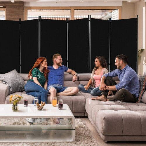 Costway 6-Panel Folding Room Divider Rolling Privacy Screen w/ Lockable Wheels 2