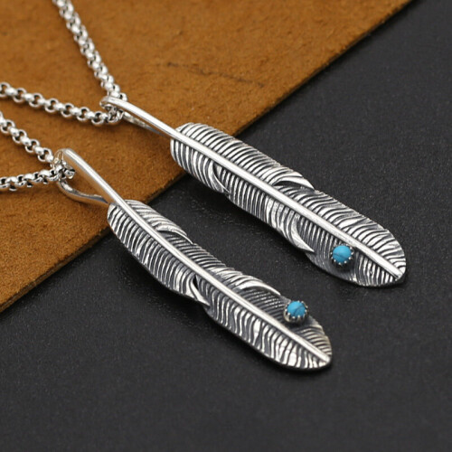 Silver eagle sale feather necklace