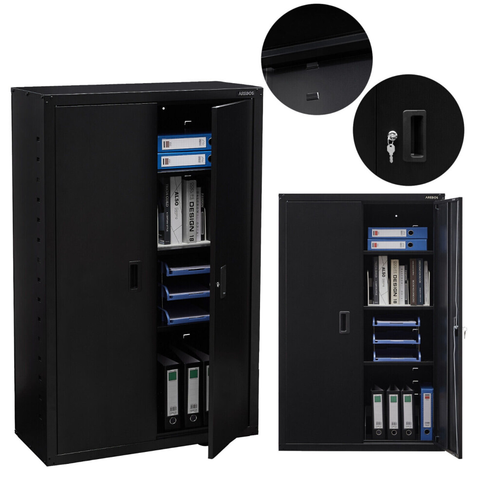 AREBOS Filing cabinet Office cabinet Storage cabinet Material cabinet Steel cabinet - Black