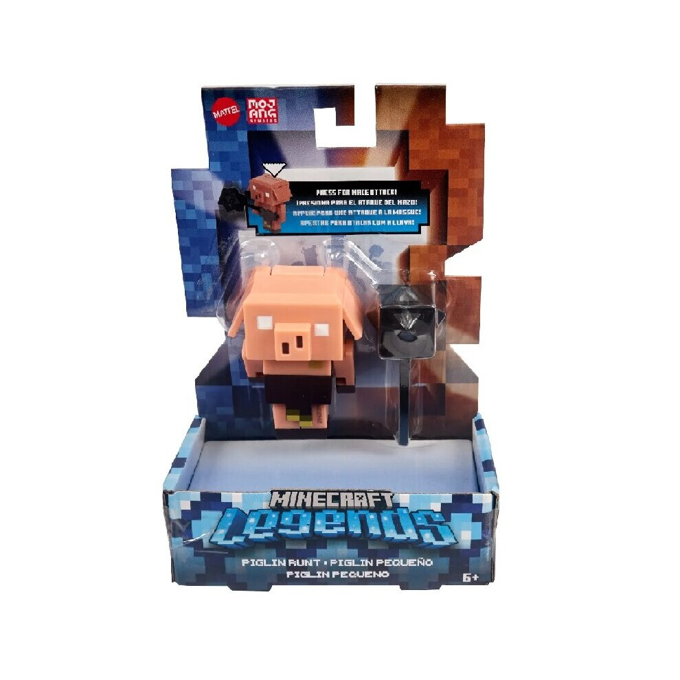 Mattel Minecraft Legends Piglin Runt Figure - Collectible Minecraft Toy (122143)