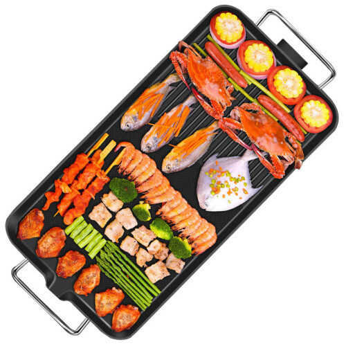 BBQ Grilling Plank Electric Table Top Grill Griddle BBQ Cooking Cast 1