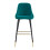 (Green, 2 Stools) VELVET BAR STOOLS BUTTON BACK BAR STOOLS BREAKFAST BAR STOOL Gold Tipped 2