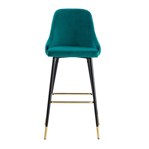 (Green, 2 Stools) VELVET BAR STOOLS BUTTON BACK BAR STOOLS BREAKFAST BAR STOOL Gold Tipped 1