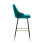 (Green, 2 Stools) VELVET BAR STOOLS BUTTON BACK BAR STOOLS BREAKFAST BAR STOOL Gold Tipped 4