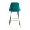(Green, 2 Stools) VELVET BAR STOOLS BUTTON BACK BAR STOOLS BREAKFAST BAR STOOL Gold Tipped 3