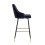 (Black, 2 Stools) VELVET BAR STOOLS BUTTON BACK BAR STOOLS BREAKFAST BAR STOOL Gold Tipped 3