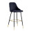 (Black, 2 Stools) VELVET BAR STOOLS BUTTON BACK BAR STOOLS BREAKFAST BAR STOOL Gold Tipped 1