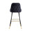 (Black, 2 Stools) VELVET BAR STOOLS BUTTON BACK BAR STOOLS BREAKFAST BAR STOOL Gold Tipped 2