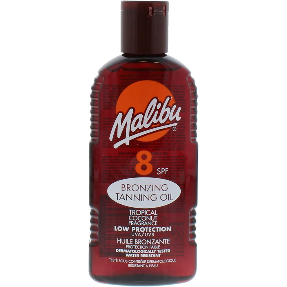 Malibu Bronzing Tanning Oil SPF 8 - Tropical Coconut, 200ml