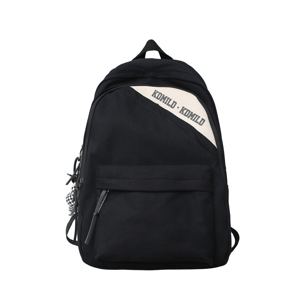 (Black-With pendant) Women Backpack Female High Canvas Men Travel Bag Large School Backpack for Teenager Girls Students Book Bags-image-OPC-PBWTSZT-NEW