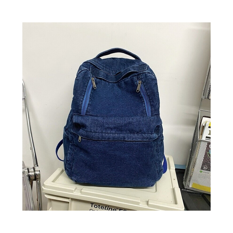Women Retro Backpack Denim Travel Causal Bagpack College Student School Bags for Teenager Girls Unisex Bookbag Back Pack-image-OPC-PBWTSMN-NEW