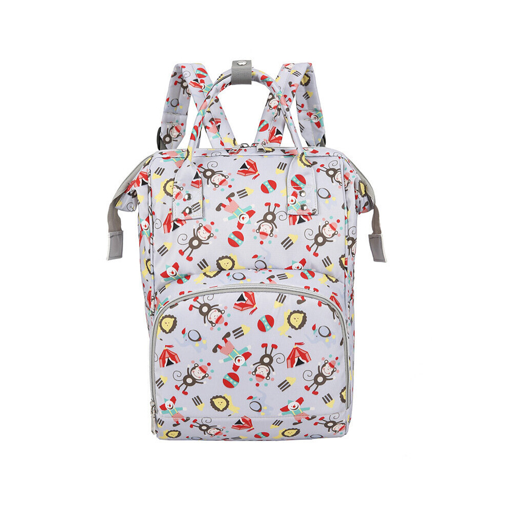 Cartoon Print Mommy Backpack Large Capacity Baby Care Diaper Backpacks Casual Mom Baby Multi-Function Outdoor Travel Diaper Bags Multicoloured