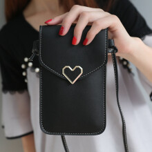 Women PU Leather Crossbody Handbags Mobile Phone Shoulder Bags Female Purse Wallet 14X19.5X3cm